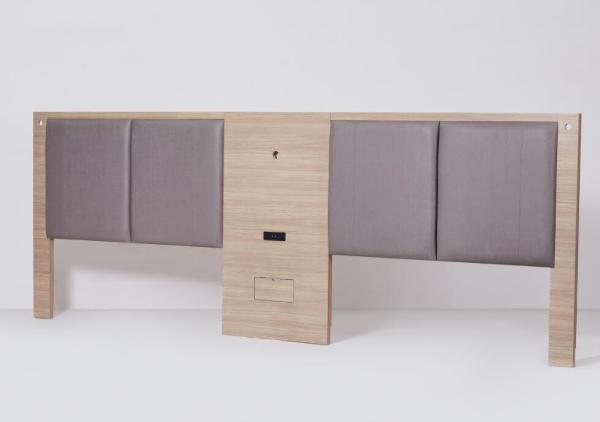 Springhill Suites Hotel Customized Simple Upholstery Fabric with HPL Wooden Hotel Furniture Queen Bed headboard