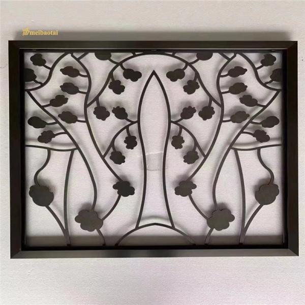 201 Stainless Steel Black PVD Coated Customized Size Metal Room Divider Decorative Screen