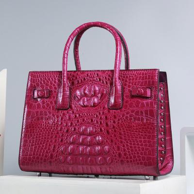 Genuine Alligator Skin Women Totes Purse Authentic Crocodile Leather Lady Top-handle Handbag Female Large Shoulder Bag