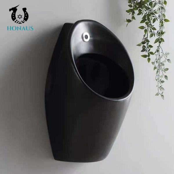 Black Multi Shape Male Standing Urinal Sensor Flush Commercial Urinals