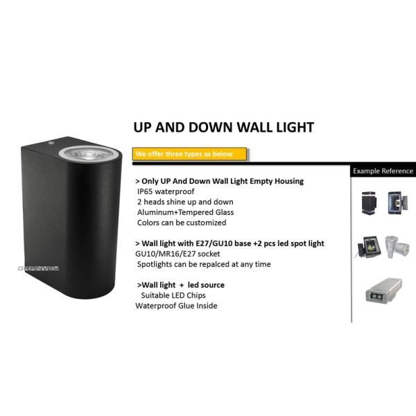 Modern LED Outdoor Wall Lights 2x3W COB Sconce Aluminum Shell Up And Down Shine