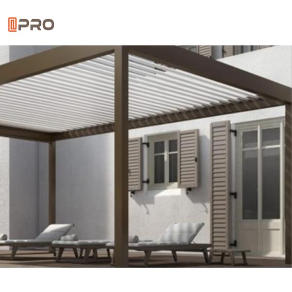 Eco Grey Glass Modern Aluminum Pergola 3x3m Customized
