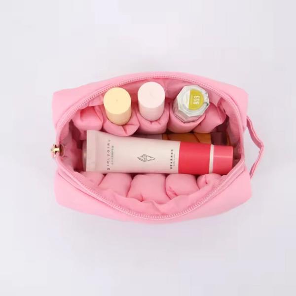 Waterproof Pouch Nylon Travel Makeup Organizer Bag with Zipper Closure and Logo Design