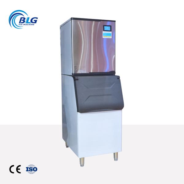 BLG Automatic Stainless Steel 100Kg Commercial Pure Crescent Moon Ice Making Machine with 105kg Storage for Hospitality Industry