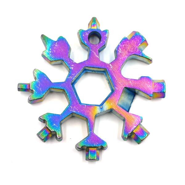 Christmas Gift Stainless Steel Color Snowflake Bottle Opener Flat Phillips Screwdriver 18in1 Snowflake Multi Tool
