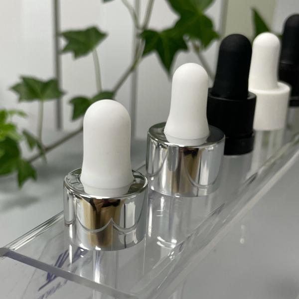 Big Cap Double Layer Closure UV Shiny Silver Essential Oil Dripper 20/410 Electonic Plated Cover Two Layer