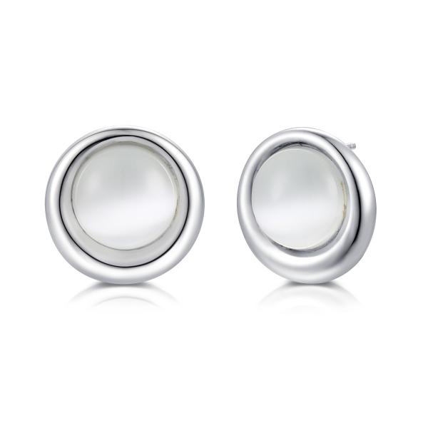 Brincos de prata de Sterling Silver AAA+ 925 redondos CZ dos brincos dos parafusos prisioneiros para mulheres