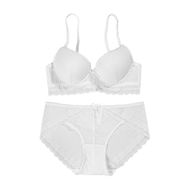 Women Sweet Sexy  Lingerie Set White Color Lace Sexy Lingerie Beautiful Underwear Matching Set Embroidered Lingerie for Women