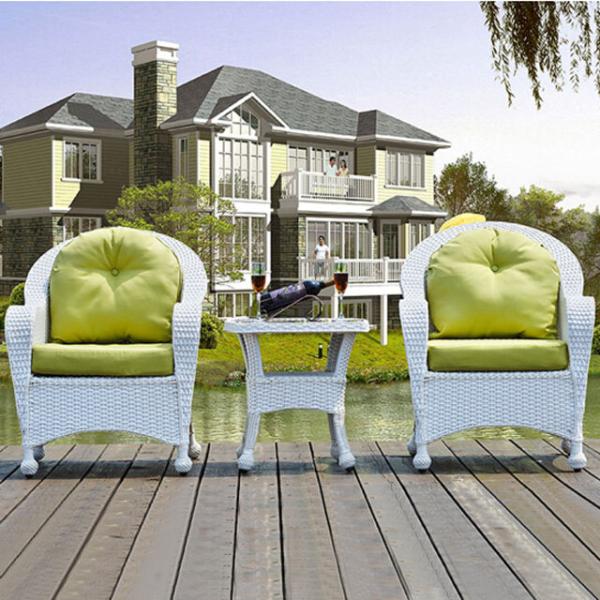 Relaxation Outdoor Sectional Seating Green White Outdoor Couch With Ottoman