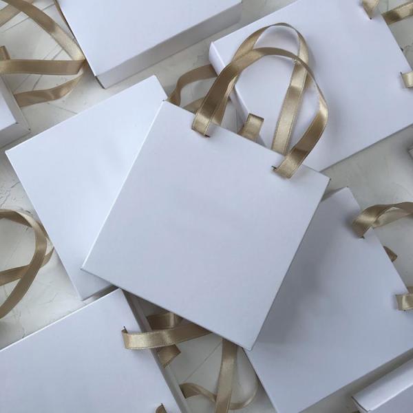 Black And White Slide Jewelry Packaging Gift Drawer Bracelets Box With Handle Ribbon