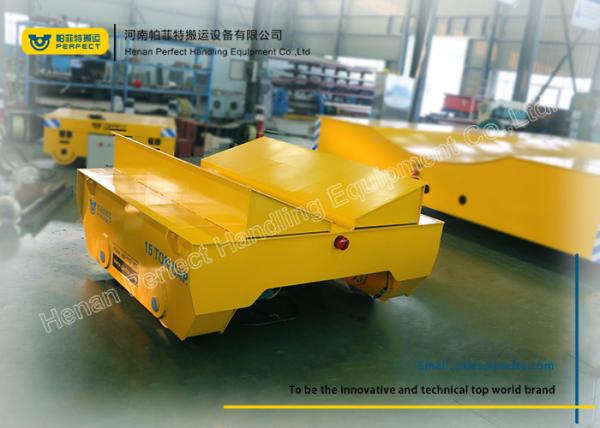 Coils Handling Rail Transfer Trolley / Motorized Rail Cart For Steel Factory