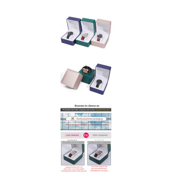 Coiffure en faux en cuir lisse, boîte de rangement de montres, confectionnée à la main, packaging chic et luxueux pour hommes