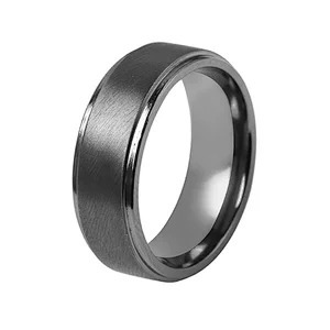 Simple Fashion Tantalum Men's Ring wedding band for hin High Polished with Edges Plain Dome Wedding Band