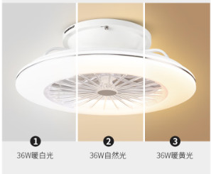 3-Speed Smart White Black Gold ABS Ceiling Fan with Illuminations