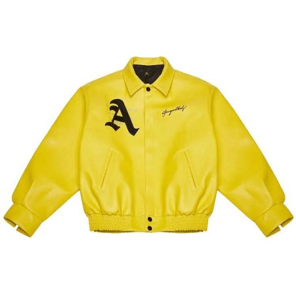 Black Yellow Heavy Winter Jacket Leather Versity Jacket For Men Manufacturer