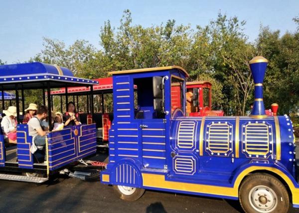 Outdoor Diesel Trackless Train Amusement Ride Vacuum Tyre For Large Scenic Area