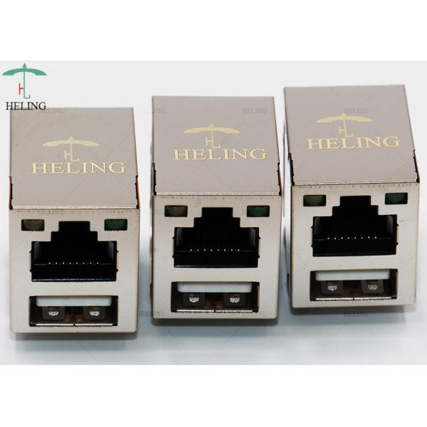 Lan RJ45 Джек портов 8P8C модульный R/A 2x1 штабелированный USB