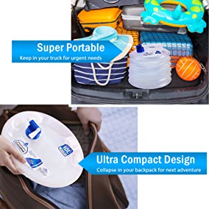 Portable Water Storage Jug, Water Carrier, Foldable Canteen, Outdoors BBQ Camping Hiking