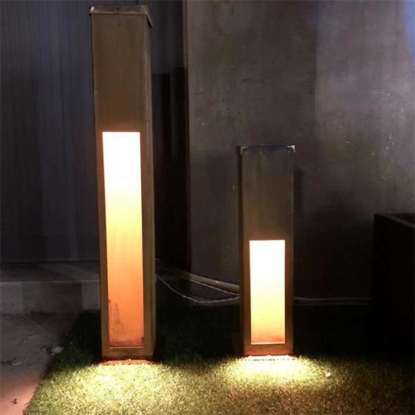 ODM de aço vermelho oxidado do OEM das luzes do poste de amarração da paisagem de Corten