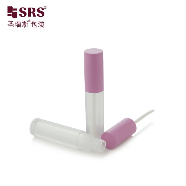 SLR009-3.5ML Round Cylinder Clear Plastic Makeup Skincare Lipgloss Tube Bottle Custom High Quality Matte Finished