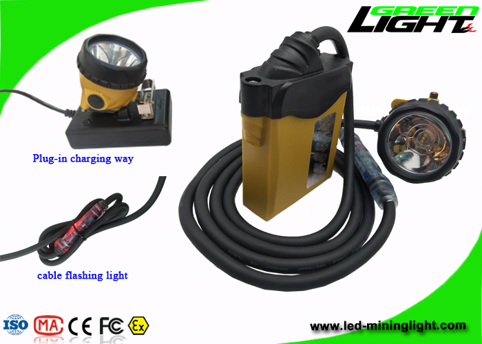 Headlamp шахтеров 3W, лампа крышки горнорабочих 25000lux 10.4Ah привязывает задний предупредительный световой сигнал