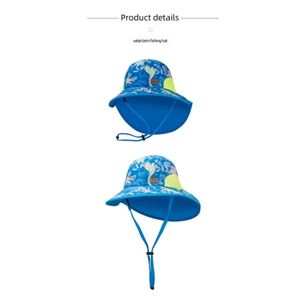 Neck Flap Upf50+ Hat Childrens Wide Brim Hats 43cm 100% Cotton