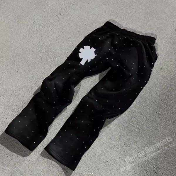 Custom Rhinestone Zip up Hoodie Logo OEM Clothing Men Joggers Sweatsuit 2 Piece Set Sweatpants and Hoodie Set Tracksuit for Men