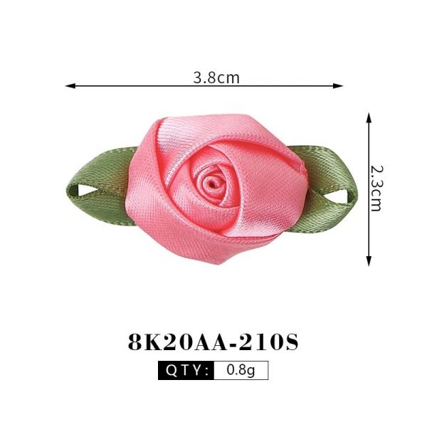 Handmade Pink Satin Ribbon Fabric Rose for Wedding Decoration by MSD Support OEM ODM