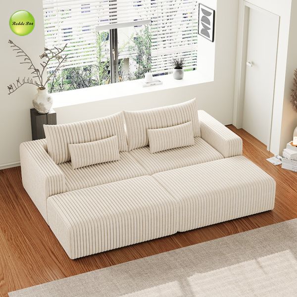 Modular Sectional Velvet Compressed Sofa Sleeper 2 Seater