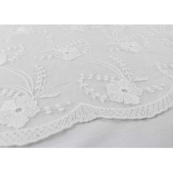 Ткань ткани шнурка гипюра Дубай вышитая белизной, Скаллопед ткань шнурка края