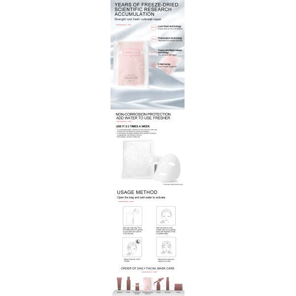 OEM Custom Private Label Freeze-Dried Factory Face & Body Mask Shrink Pores Remove Freckles Whiten Skin
