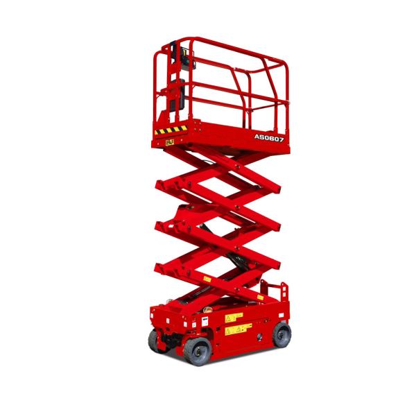 25ft Height Lift Safety Single Man Electric Scissor Lift , Motorized Scissor Lift