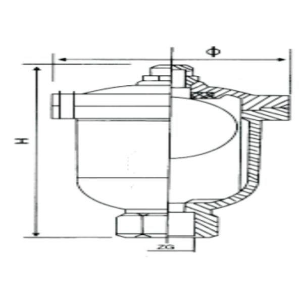 Cast Iron Leakproof Flanged Air Valve Single Port Exhaust Thread Connection