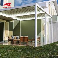 Pergola en aluminium motorisée extérieure avec pergola de jardin de toit à persiennes noires sur les côtés