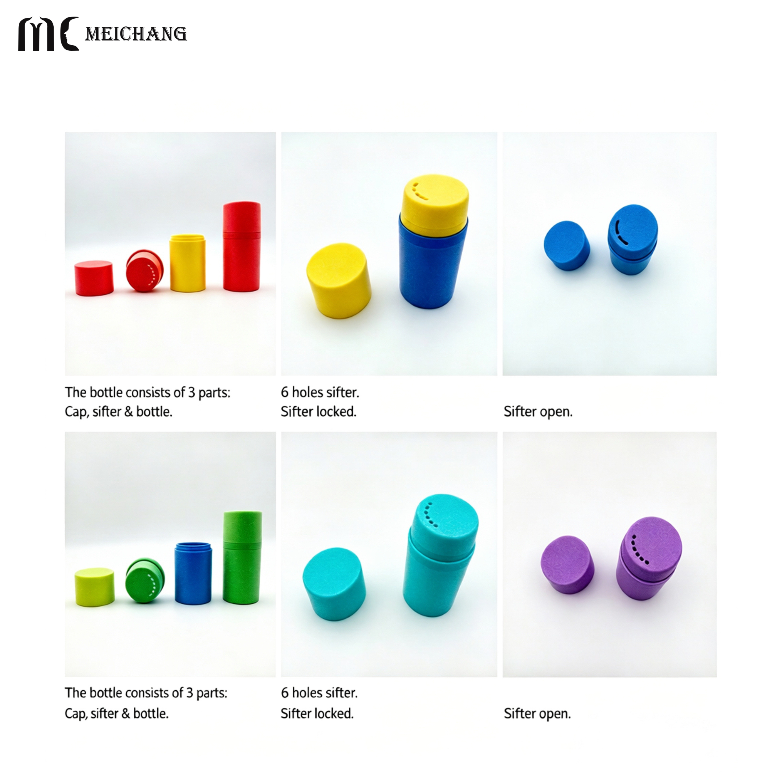 80ml 180ml Round Thick-Wall Powder Sifter Bottle (MC-1509)