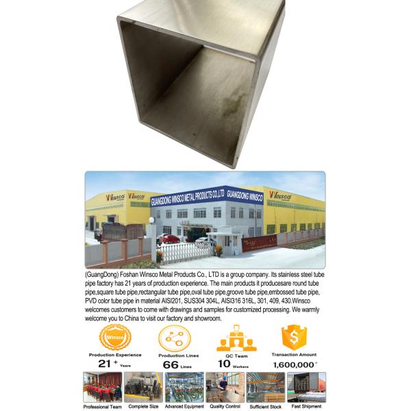 SUS 201 AISI 304 TP 316 Grade Large Size Inxo Thick Wall Tube 120mmx120mm Stainless Steel Square Pipe
