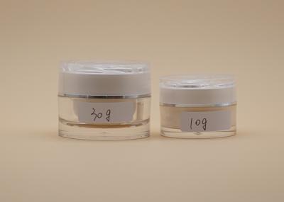 Transparent Acrylic Cosmetic Containers Not Easily Broken With White Rose ABS Cap