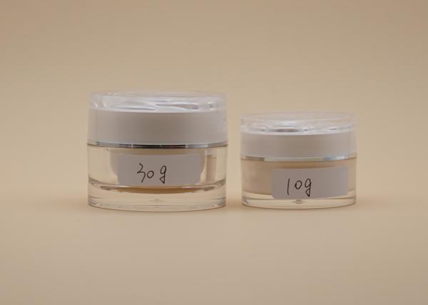 Recipientes cosméticos acrílicos transparentes quebrados não facilmente com o tampão do ABS de Rosa branca