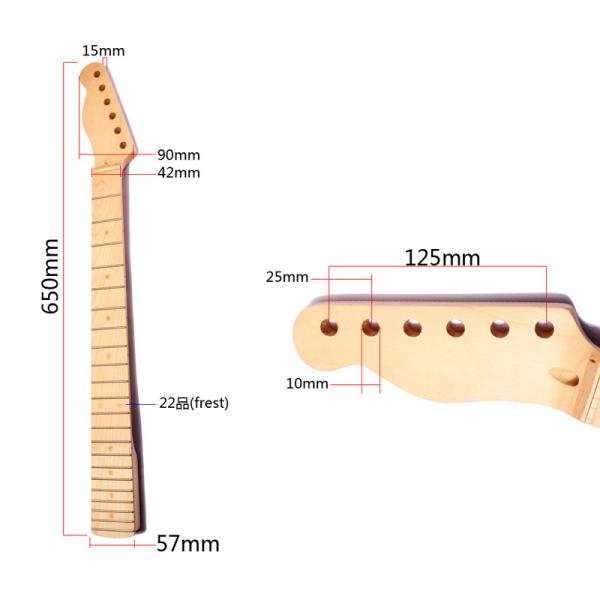 22 фреты TL Гитара шея кленовая доска пальцев левая голова для легкой игры