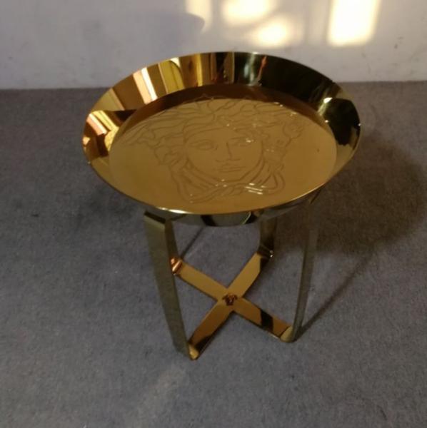 Mesa de centro personalizada minimalista de aço inoxidável, tabela de mármore italiana do centro do titânio