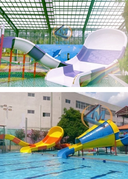 Fiberglass Small Boomerang Slide – Big Splash Fun for Water Parks