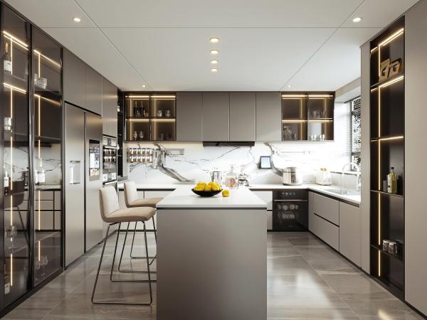 Brushed Surface Treatment Multifunction Sink Kitchen Cabinets