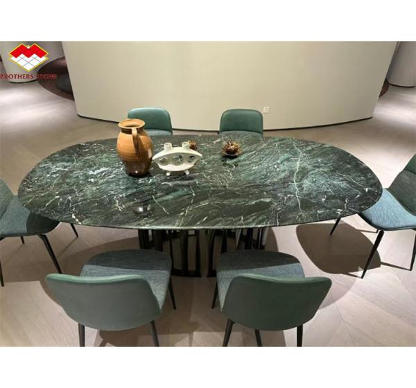 Natural Stone Cat's Eye Green Big Slab Dining Table Top for Villa Interior Decoration