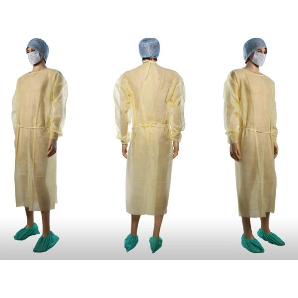 PP 18gsm Yellow Work Protection Isolation Gowns Infection Control
