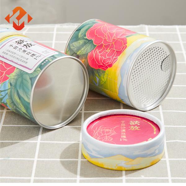 Customizable logo printing metal tins aluminum peel off lid paper tins tea boxes packaging tubes