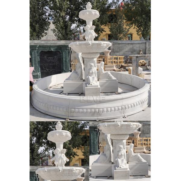 White Marble Water Fountain Nude Lady Statue Figure Stone Garden Large Outdoor Decorative Fountains