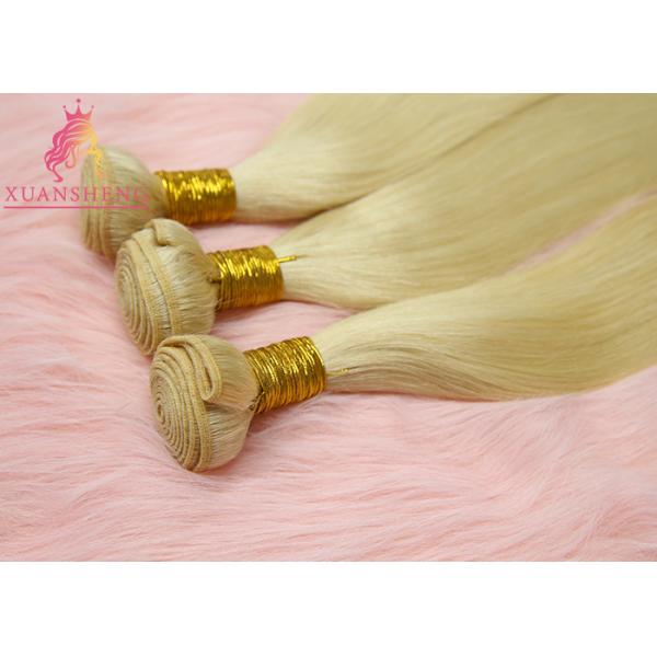 Cuticle Aligned Virgin Hair Unprocessed 613# Blonde Straight Hair Extensions
