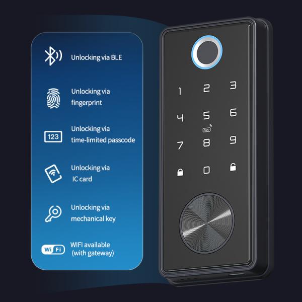 European Style Smart Home Fingerprint Door Lock with 2-Year Warranty 38-48mm Door Thickness and 4 AA Alkaline Battery