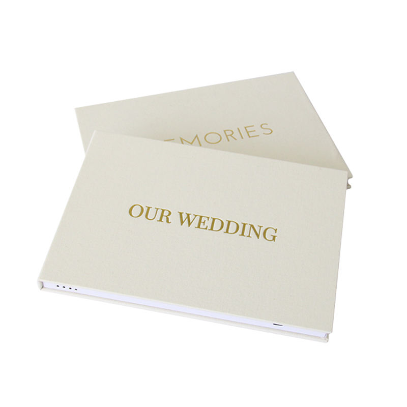 Best Day Ever Gold Foil Luxury Linen Bound Wedding Video Book Wedding Video Album Video Invitation Card 7 Inch IPS Display 4GB Lien Video Book