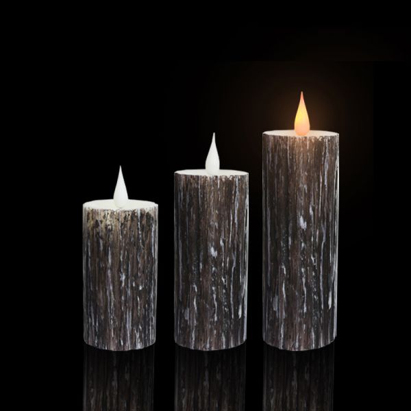 Manufacturer 10cm Real Wax Flameless LED Candles Battery Operated Pillar Remote Control Electric Flickering Candle by Piece